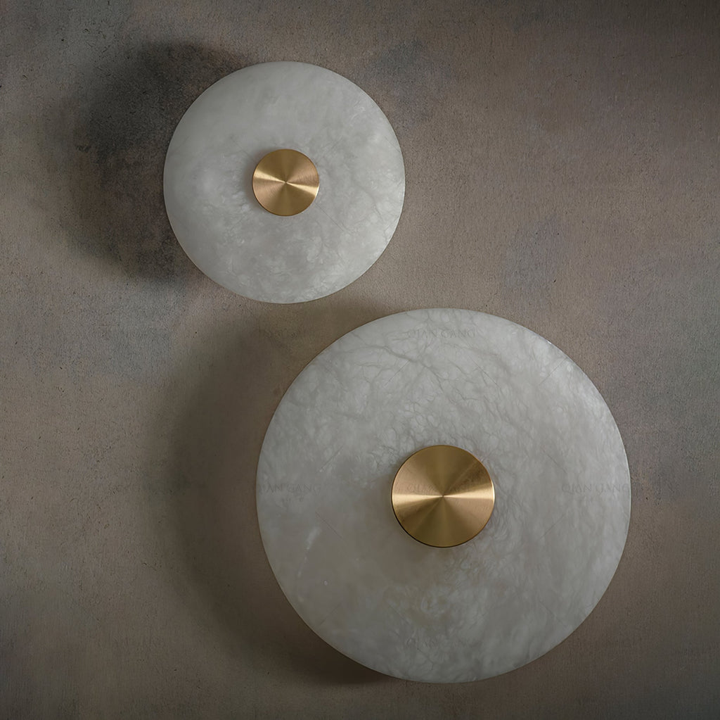 Alabaster Platter Sconce