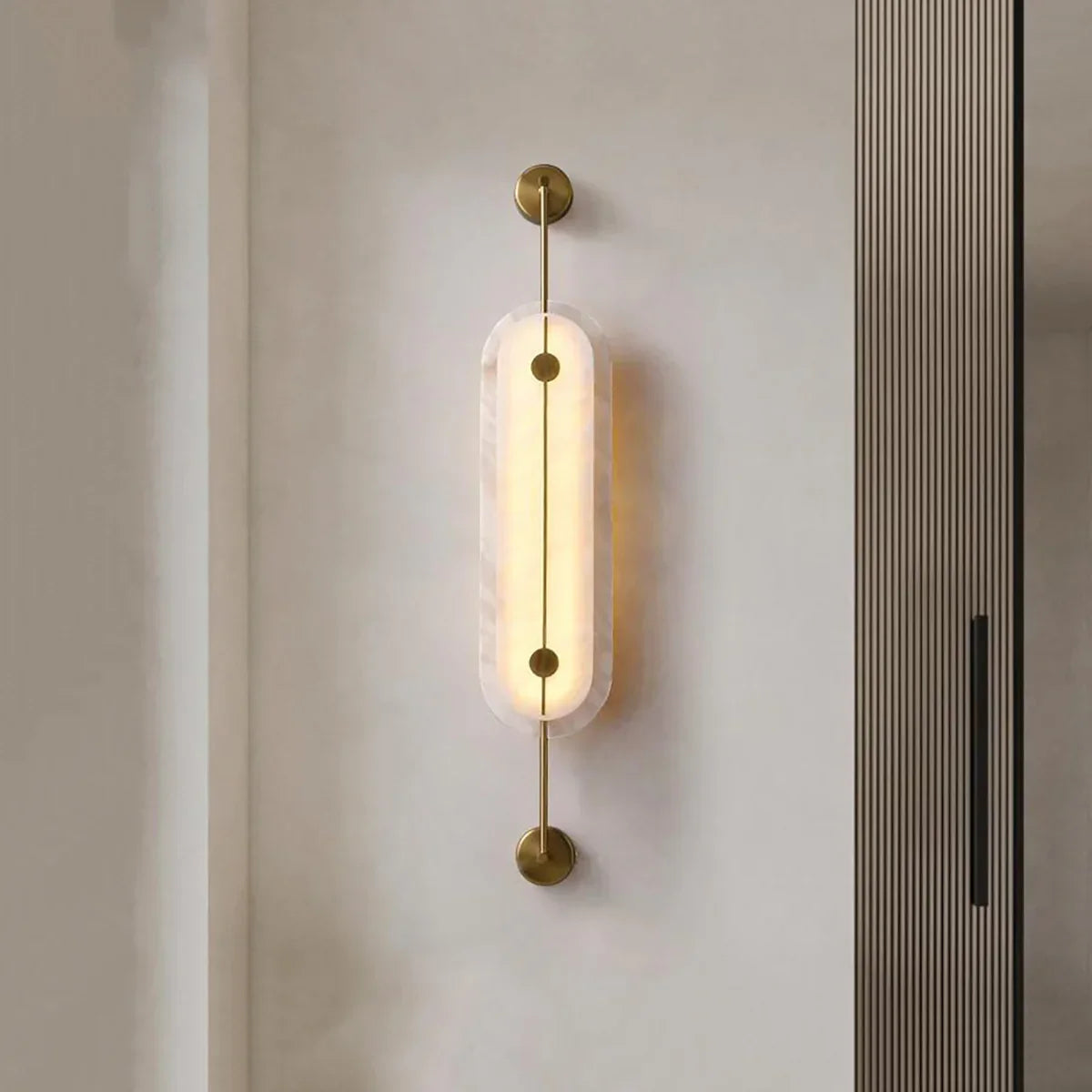 Alabaster Solvane Slender Oval Wall Sconce