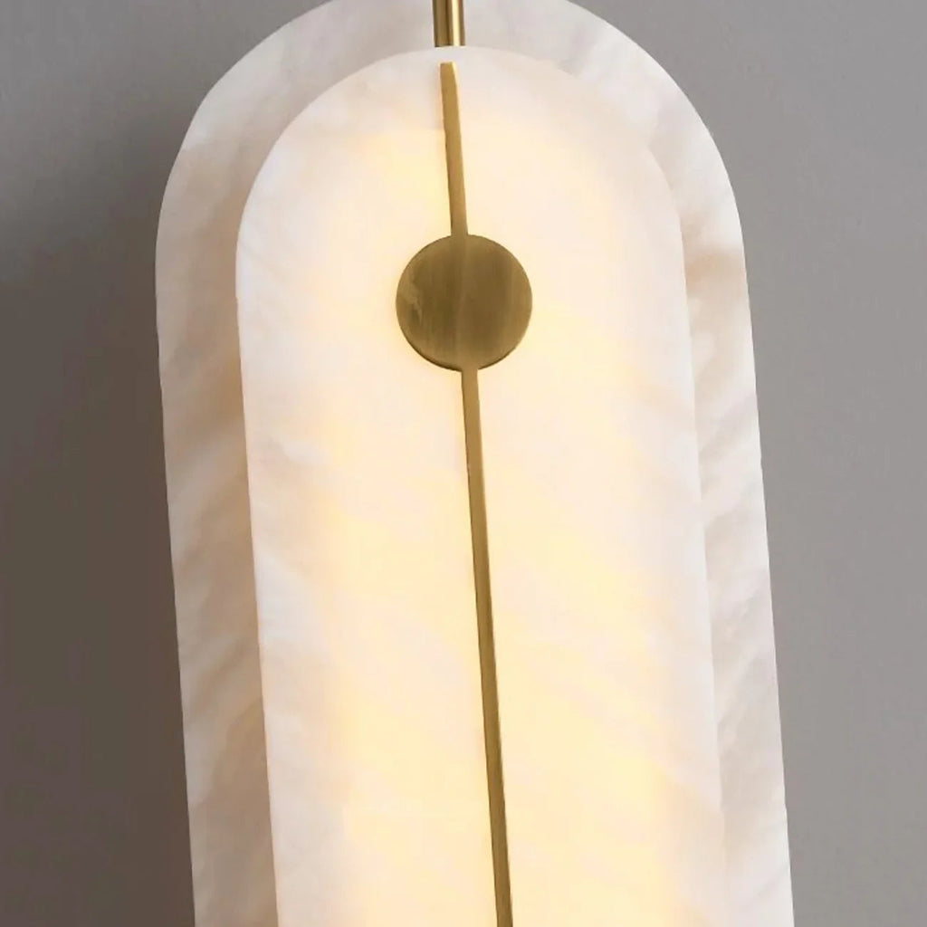 Alabaster Solvane Slender Oval Wall Sconce