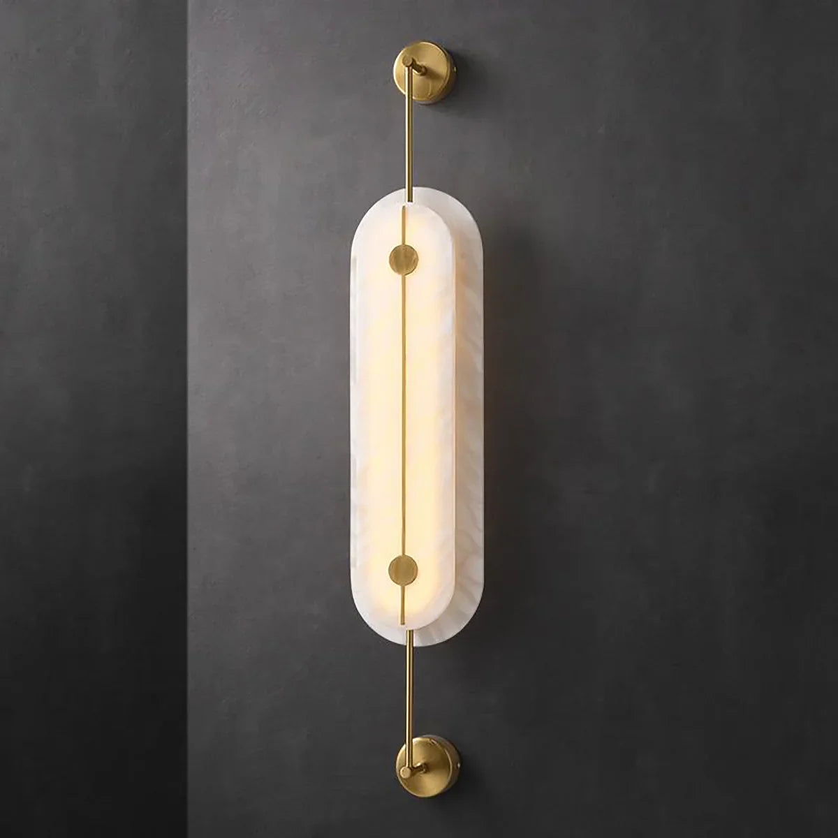 Alabaster Solvane Slender Oval Wall Sconce