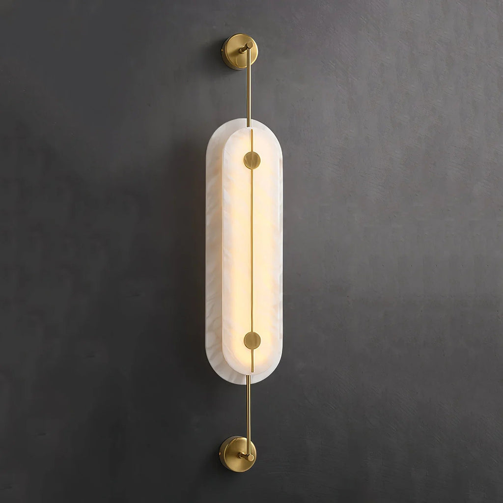 Alabaster Solvane Slender Oval Wall Sconce