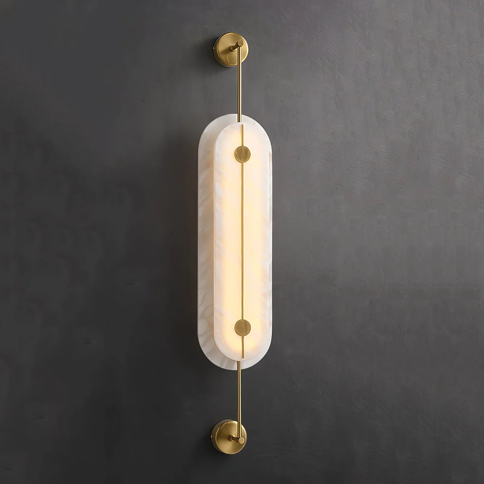 Alabaster Solvane Slender Oval Wall Sconce