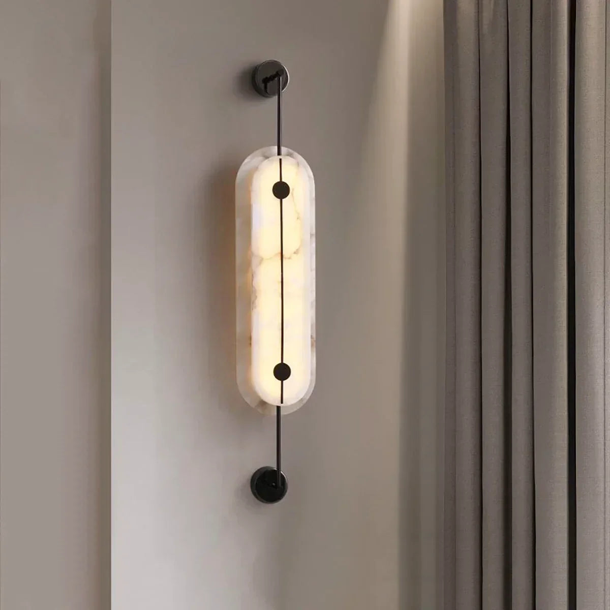 Alabaster Solvane Slender Oval Wall Sconce