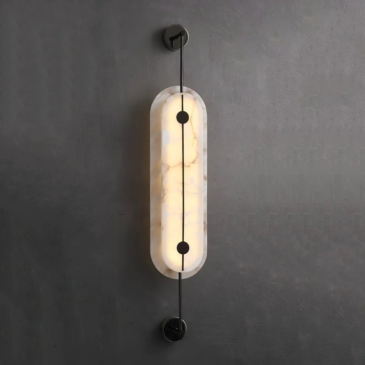 Alabaster Solvane Slender Oval Wall Sconce