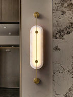 Alabaster Solvane Slender Oval Wall Sconce
