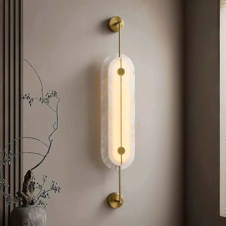 Applique ovale élancée en albâtre Solvane