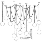 Modern Large Alabaster Globe Art Chandelier Dimension Diagram