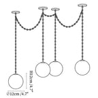 Modern 2-Light Alabaster Globe Art Chandelier Dimension Diagram
