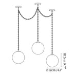 Modern Single Pendant Alabaster Globe Light Dimension Diagram