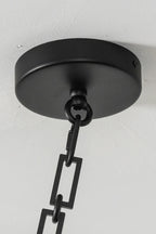 Close Up View of Black Canopy and Chain Suspension Structure