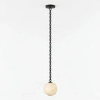 Modern Single Pendant Alabaster Globe Light Studio Display