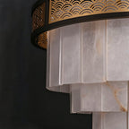Close Up View of Tiered Alabaster Shades Texture and Layering Details