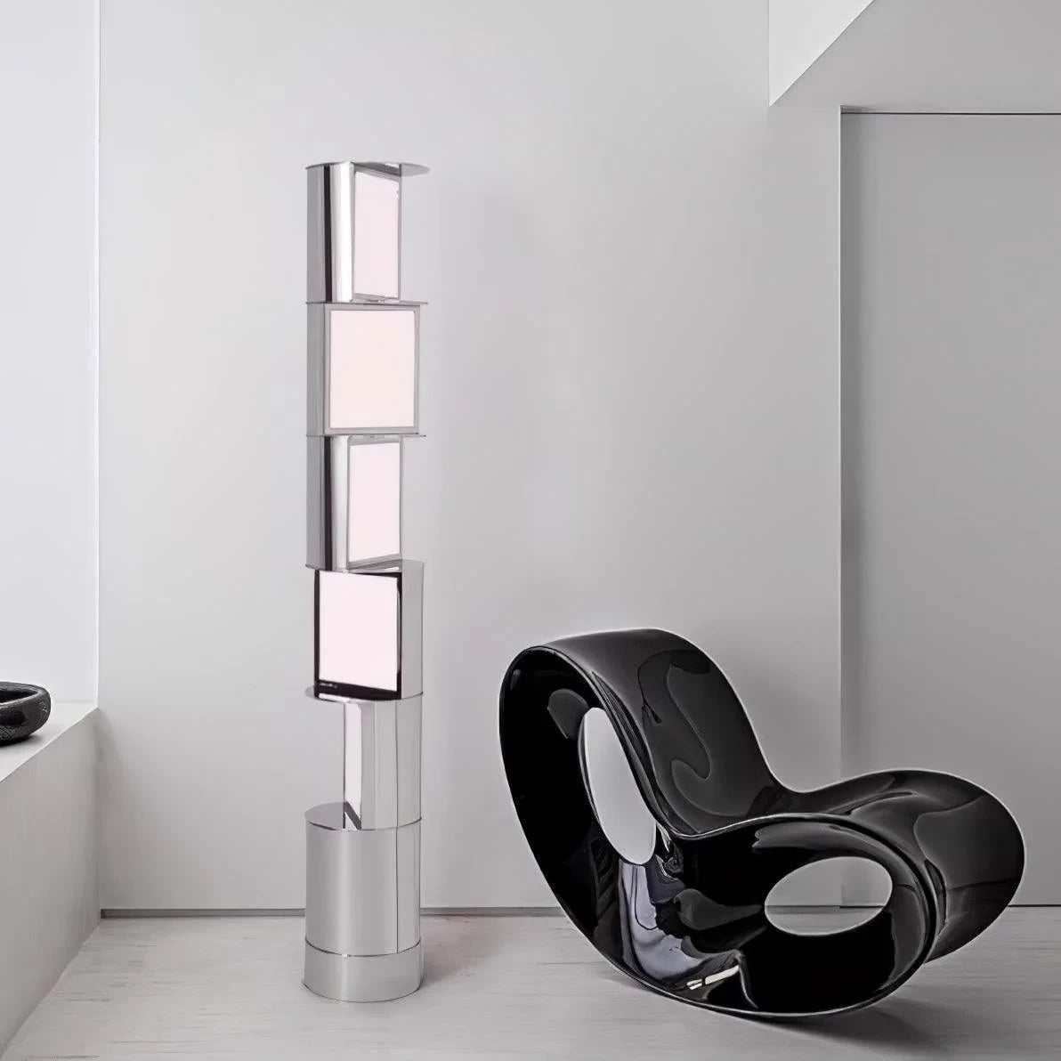 Modern Interlocking Block Floor Lamp in Minimalist Interior Decor   