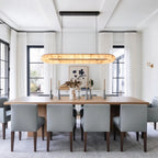 Modern Alabaster Pendant Light in Elegant Dining Interior