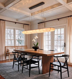 Modern Alabaster Pendant Light in Bright Contemporary Dining Space