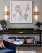 Modern Alabaster Cylinder Wall Sconce in Elegant Entryway Foyer