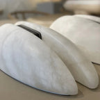Close Up View of Natural Marble Split Wing Texture and Center Mount Details