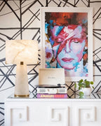 Modern Solid Alabaster Table Lamp in Eclectic Living Space