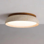 Illuminated Modern Wood and Terrazzo Disc Ceiling Light Studio Shot