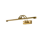 Modern Brass Picture Light and Linear Wall Sconce with Arch Mount on Pure White Background