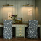 Modern Brass Picture Lights Over Dual Home Office Desks