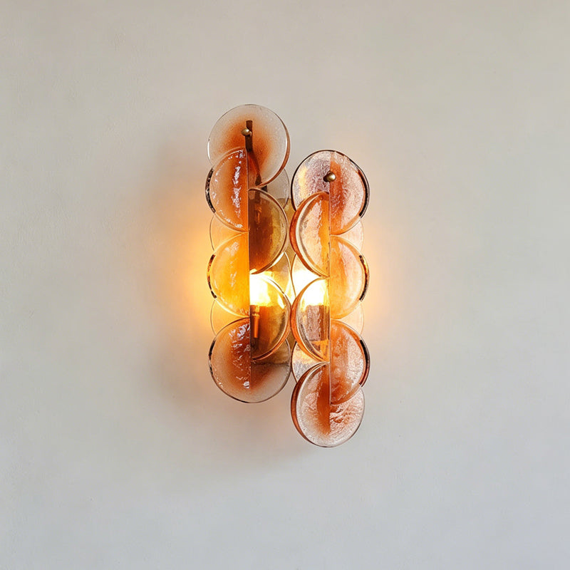Amber Interlocking Disc Wall Sconce