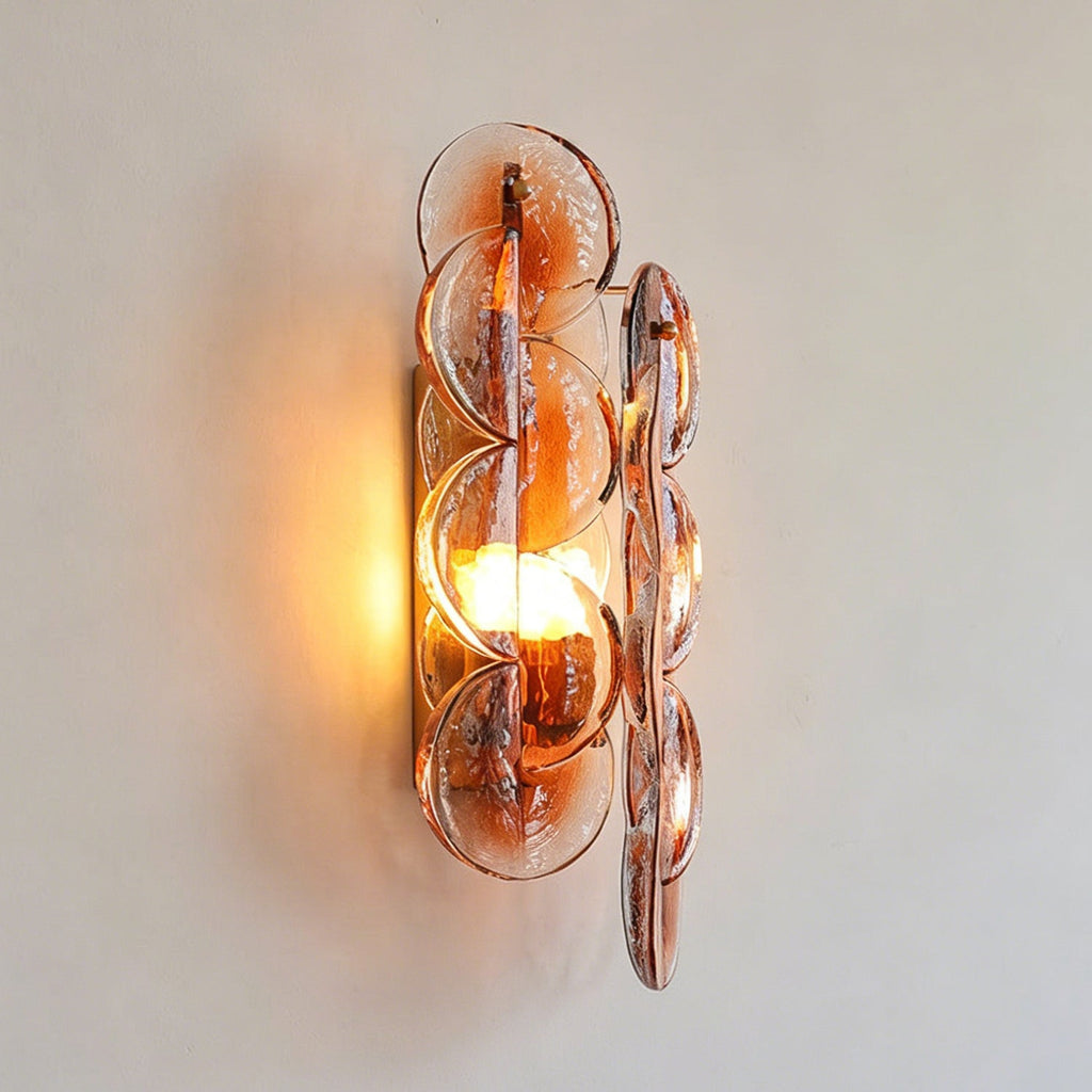 Amber Interlocking Disc Wall Sconce