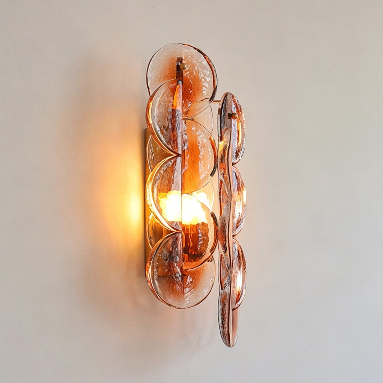 Amber Interlocking Disc Wall Sconce