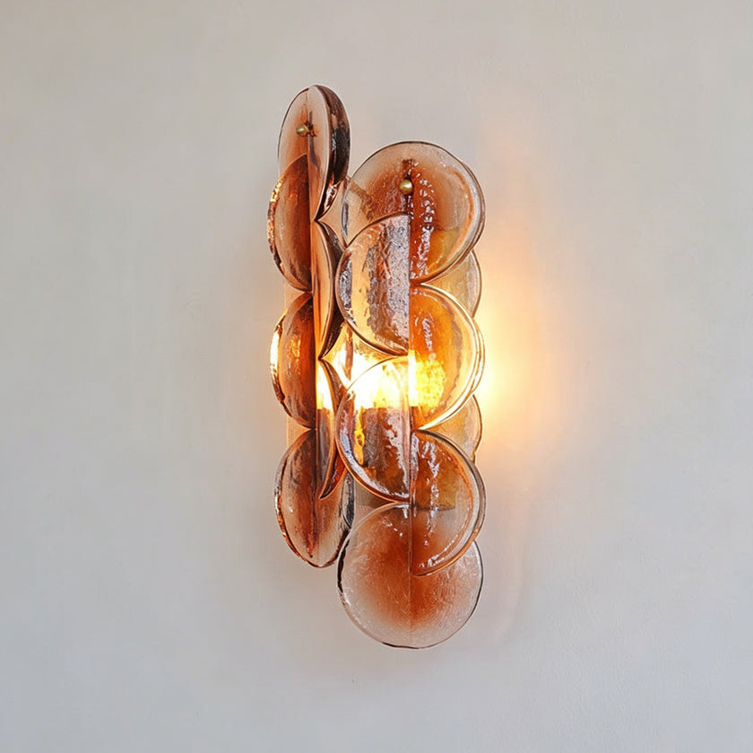 Amber Interlocking Disc Wall Sconce