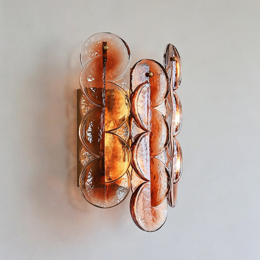 Amber Interlocking Disc Wall Sconce