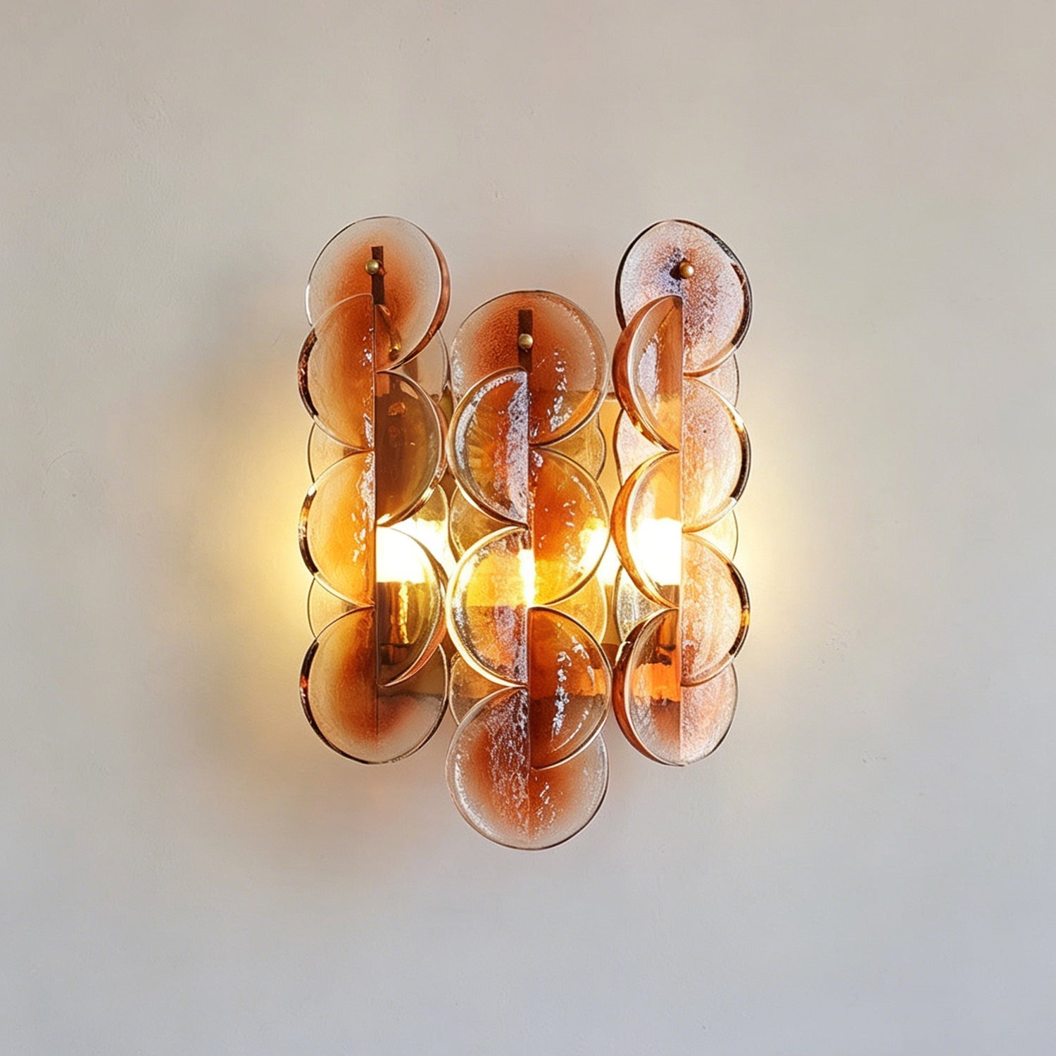 Amber Interlocking Disc Wall Sconce