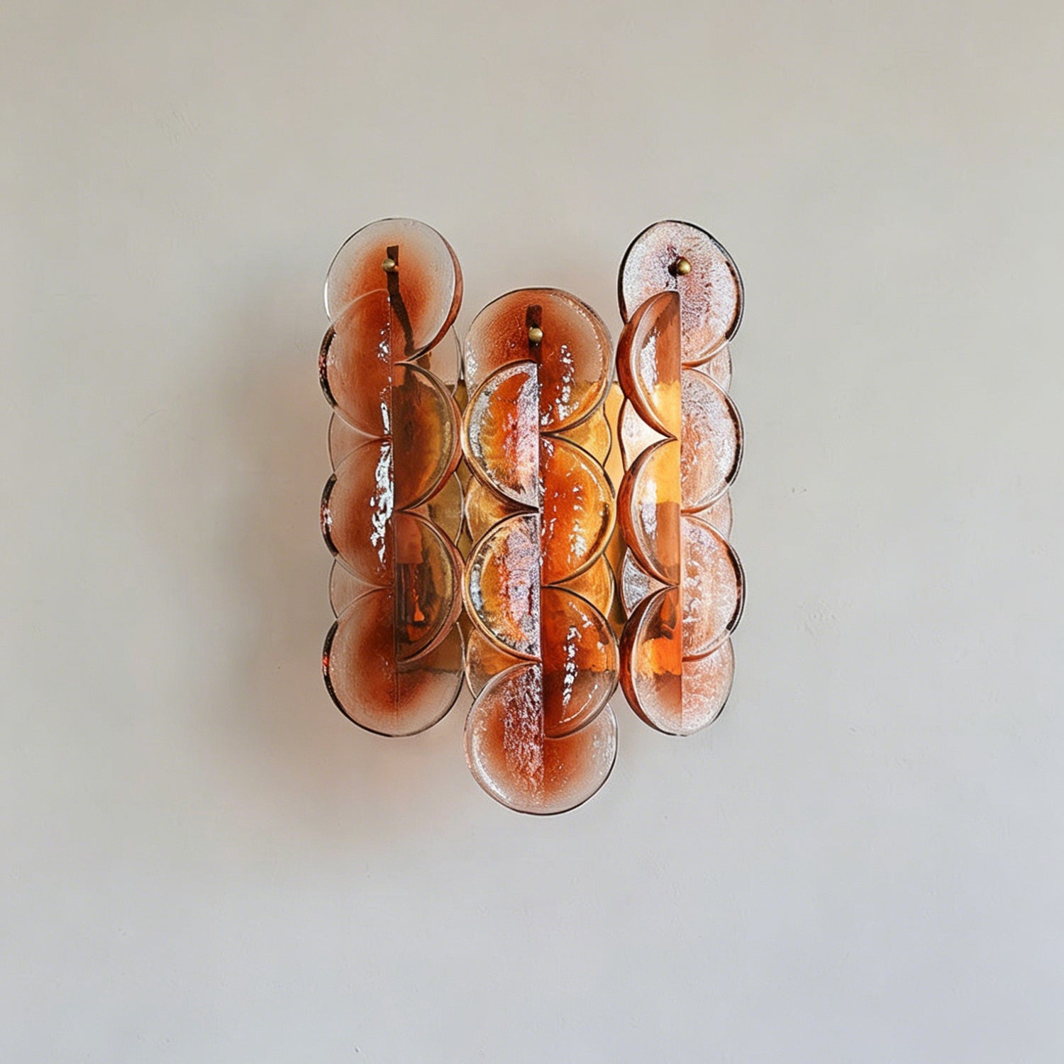 Amber Interlocking Disc Wall Sconce