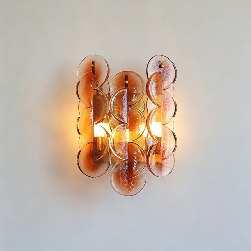 Amber Interlocking Disc Wall Sconce