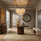 Modern Amber Gradient Petal Chandelier in Luxury Dining Space