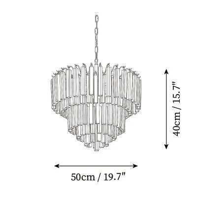 Amber Glass Prism Tiered Chandelier