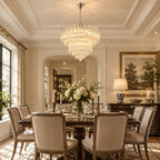 Amber Glass Prism Tiered Chandelier