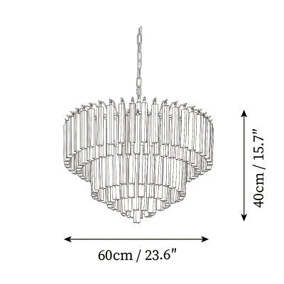 Amber Glass Prism Tiered Chandelier
