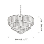 Amber Glass Prism Tiered Chandelier