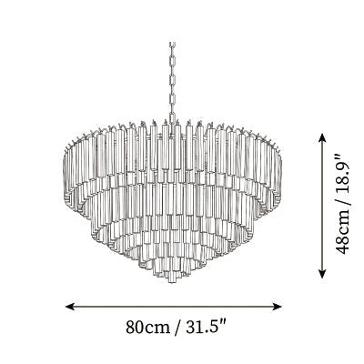 Amber Glass Prism Tiered Chandelier