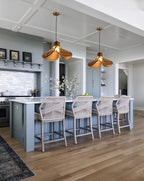 Modern Amber Petal Art Glass Pendant Lights Over Kitchen Island