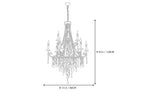 French Classic Crystal Chandelier Style A Line Art Dimension Diagram