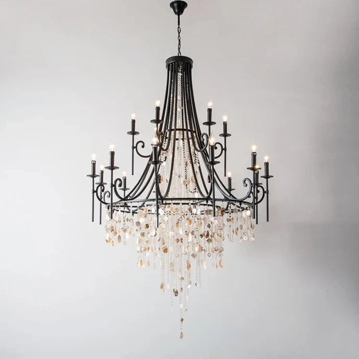 Black Crystal Candle Chandelier Studio Product Shot