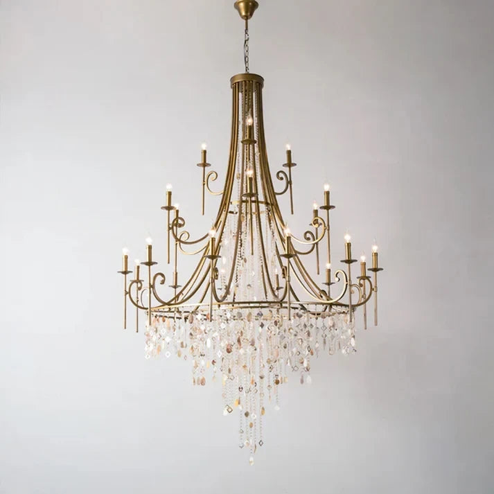 Brass Crystal Candle Chandelier Studio Display
