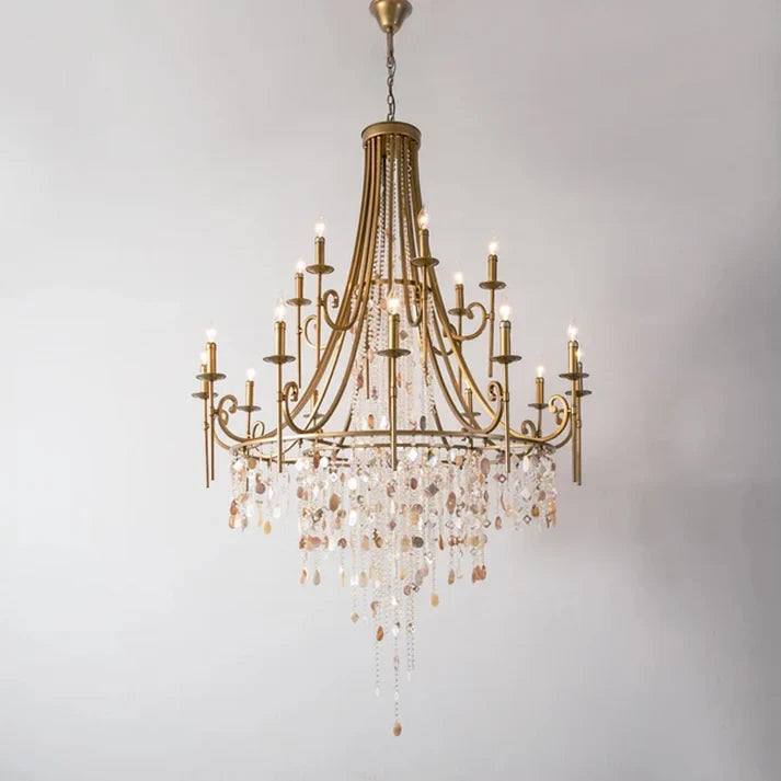 French Classic Brass Crystal Chandelier Studio Display