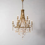 Brass Crystal Chandelier Studio Product Shot
