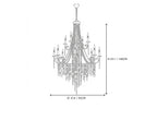 French Classic Crystal Chandelier Style B Line Art Dimension Diagram