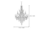 French Classic Crystal Chandelier Style D Line Art Dimension Diagram