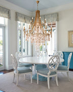 Luxury Crystal Chandelier Over Dining Room Table