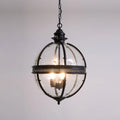 Matte Black Globe Glass Chandelier Studio Shot