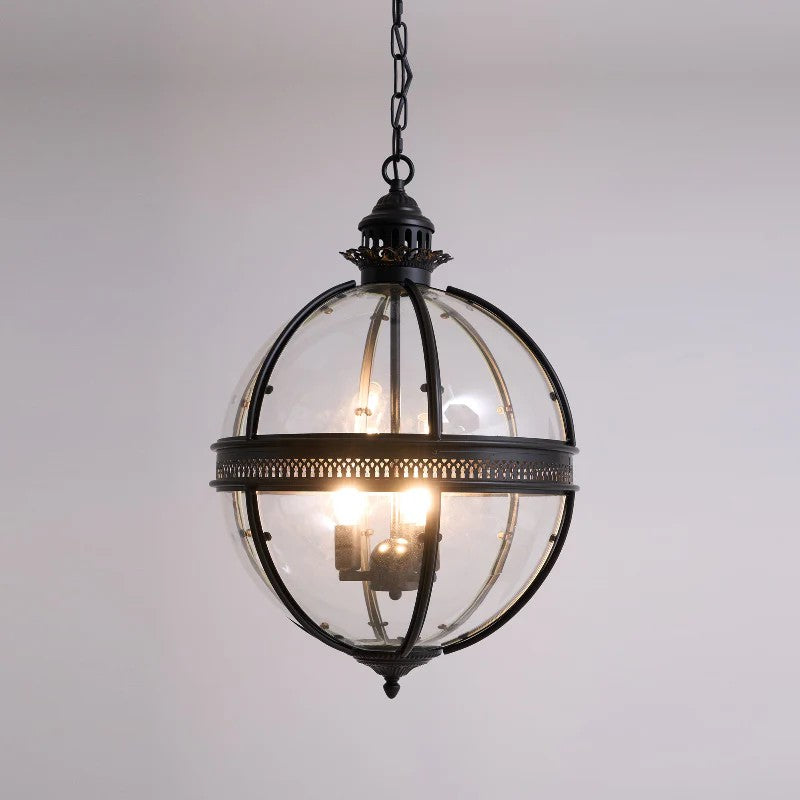 Antique Brass Globe Pendant